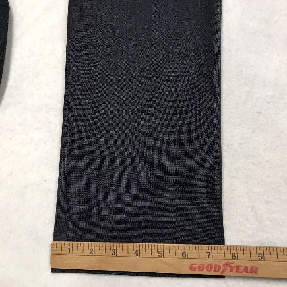 J CREW Bowery Dress Pants Men 34/34 (36x34 fit) Deep Navy Blue Flat Wool Blend